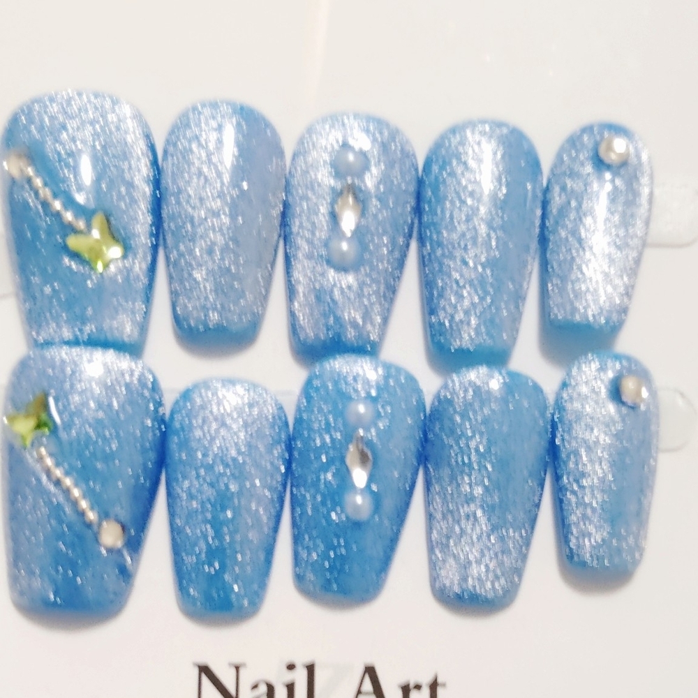 Blue Glitter Nail Art Set